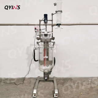 升降雙層玻璃反應(yīng)釜換熱器進(jìn)料-100L、150L、200L